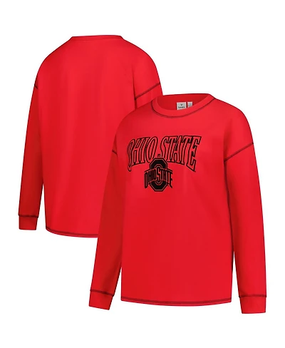 Fanatics Women's Scarlet Ohio State Buckeyes Plus Contrast Stitch Sweatshirt