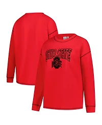 Fanatics Women's Scarlet Ohio State Buckeyes Plus Contrast Stitch Sweatshirt