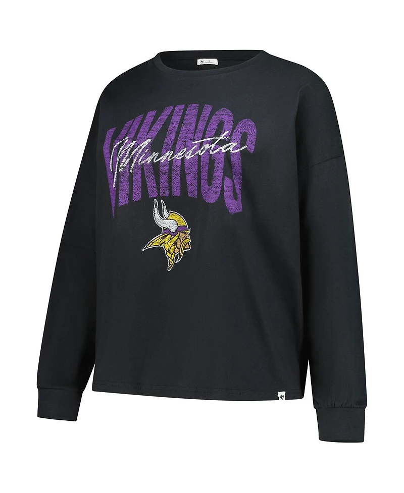 '47 Brand Women's Black Minnesota Vikings Plus Muse Sydney Long Sleeve T-Shirt