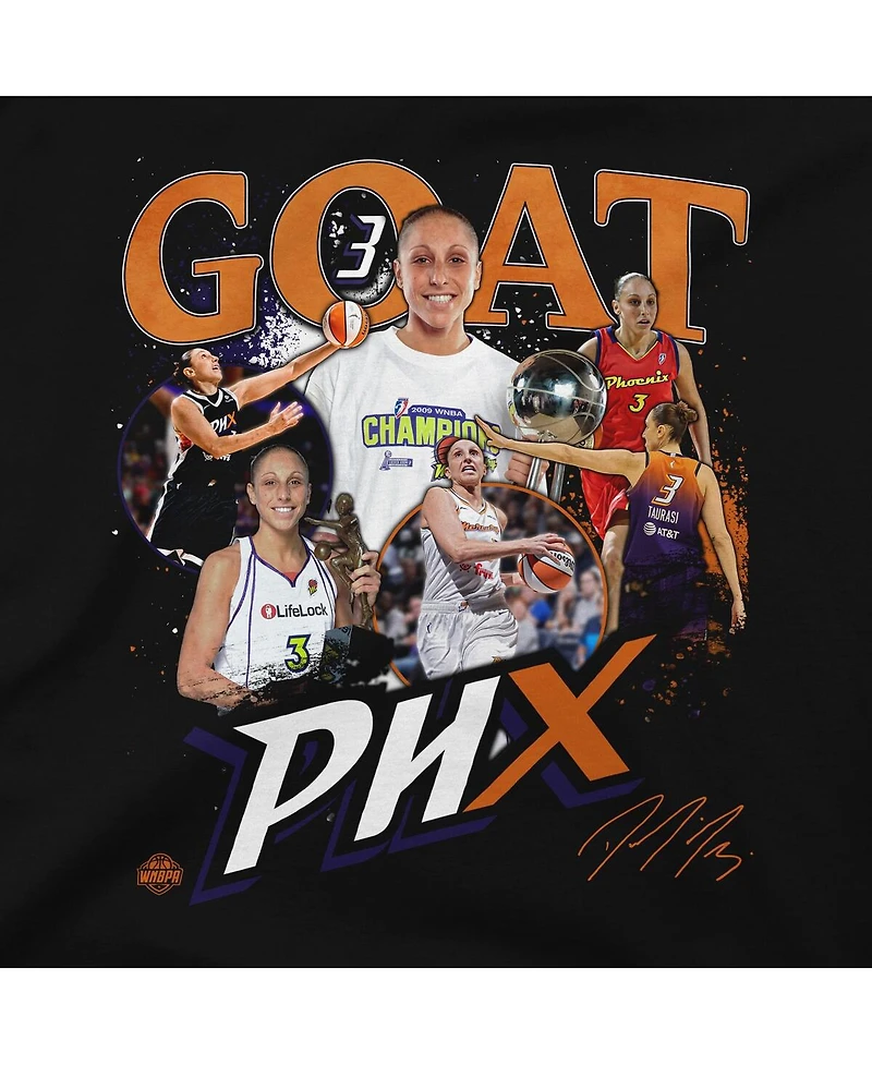 Stadium Essentials Men's and Women's Diana Taurasi Black Phoenix Mercury Greatest Of All Time Retirement T-Shirt
