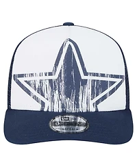 New Era Big Boys and Girls White/Navy Dallas Cowboys Distressed 9FIFTY A-Frame Snapback Hat