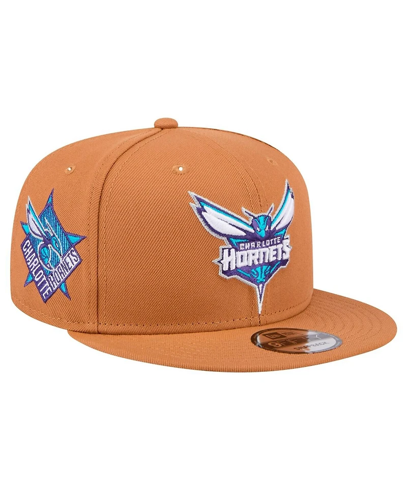 New Era Men's Tan Charlotte Hornets Color Pack 9FIFTY Snapback Hat
