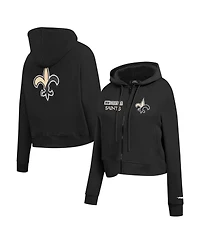 Pro Standard Women's Black New Orleans Saints Split Logo Full-Zip Hoodie