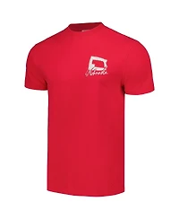 Image One Men's and Women's Scarlet Nebraska Huskers Hyper Local Farming Flag Skyline T-Shirt