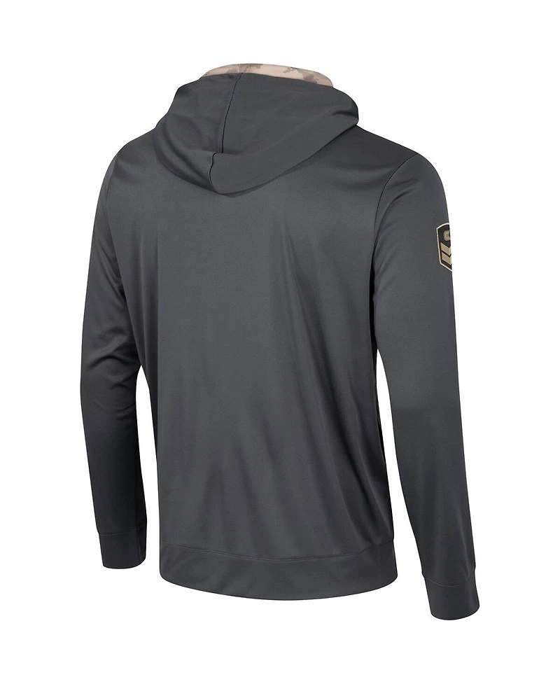 Colosseum Men's Charcoal Florida Gators Oht Military Appreciation Long Sleeve Hoodie T-Shirt