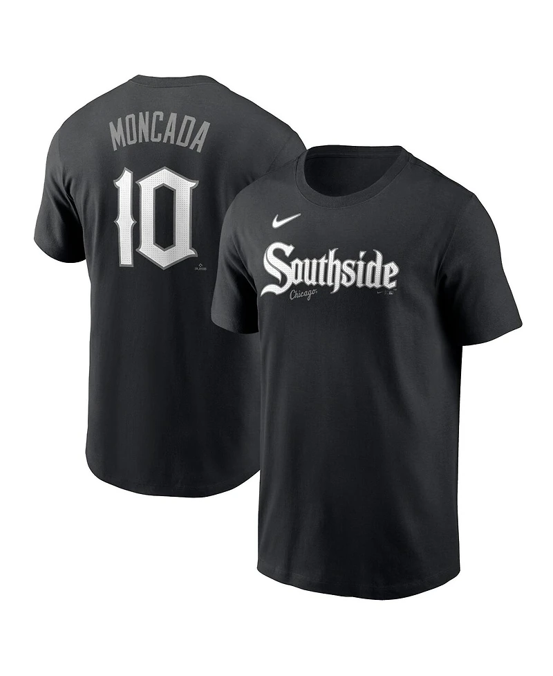 Nike Men's Yoan Moncada Black Chicago White Sox City Connect Fuse Name Number T-Shirt