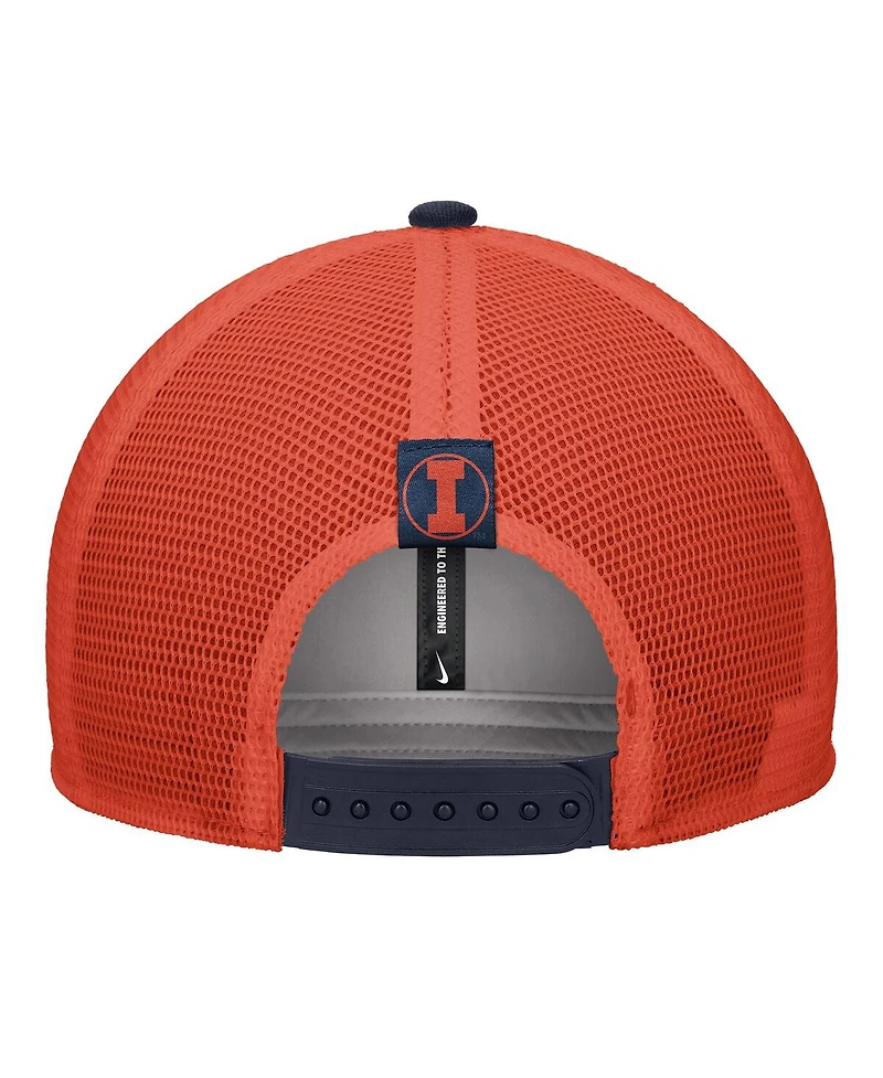 Nike Men's Navy Illinois Fighting Illini Vintage Arch Rise Performance Trucker Adjustable Hat