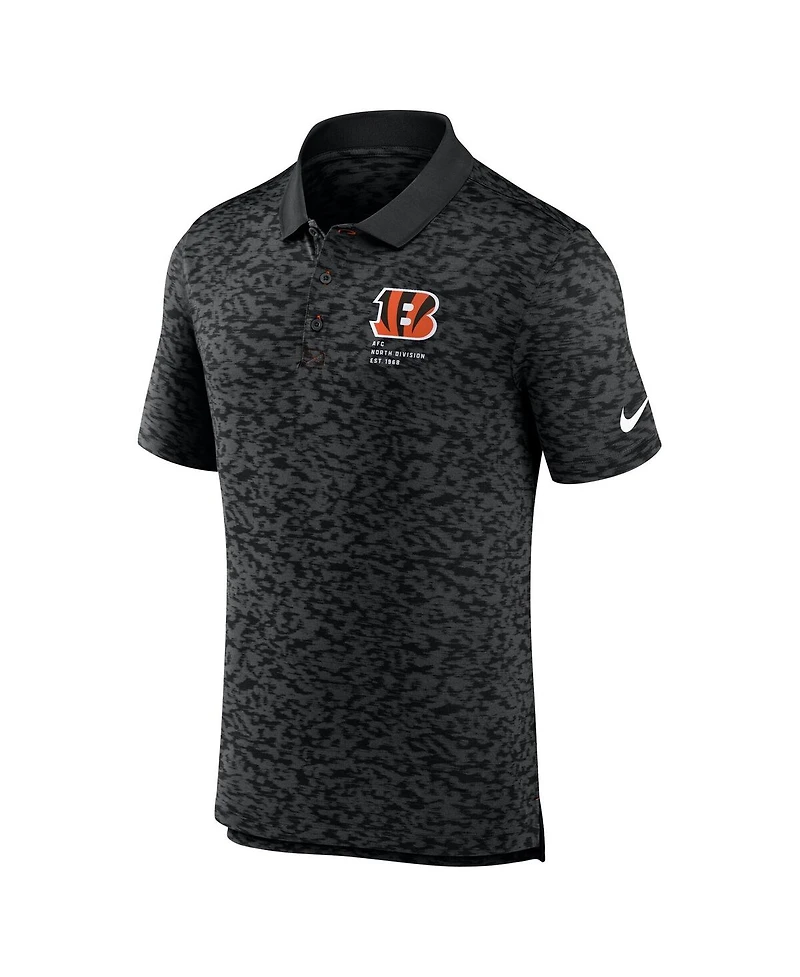 Nike Men's Black Cincinnati Bengals Pique Fashion Performance Polo Shirt
