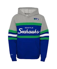 Mitchell & Ness Big Boys and Girls Royal Seattle Seahawks Throwback Head Coach Pullover Hoodie