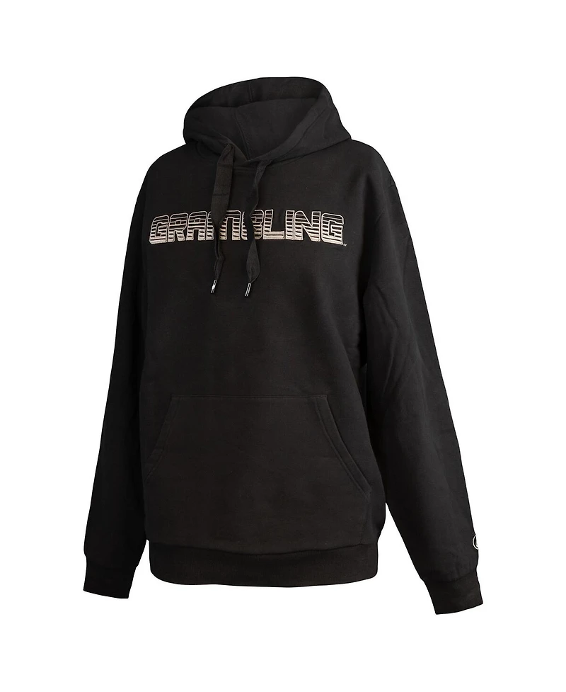 Fisll Men's Black Grambling Tigers Puff Print Sliced Pullover Hoodie