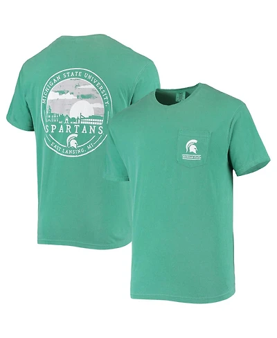 Image One Men's Green Michigan State Spartans Circle Campus Scene T-Shirt