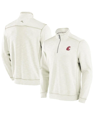 Tommy Bahama Men's Cream Washington State Cougars Tobago Bay Half-Zip Tri-Blend Sweatshirt