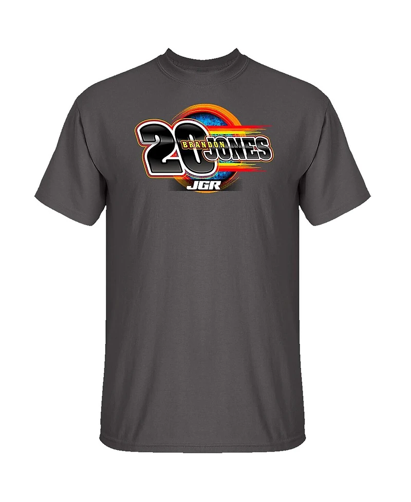 Joe Gibbs Racing Team Collection Men's Charcoal Brandon Jones Menards Car T-Shirt
