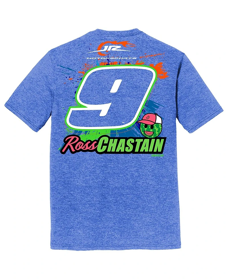 Jr Motorsports Official Team Apparel Men's Heather Royal Ross Chastain Acceptance Insurance Car T-Shirt
