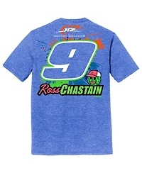 Jr Motorsports Official Team Apparel Men's Heather Royal Ross Chastain Acceptance Insurance Car T-Shirt