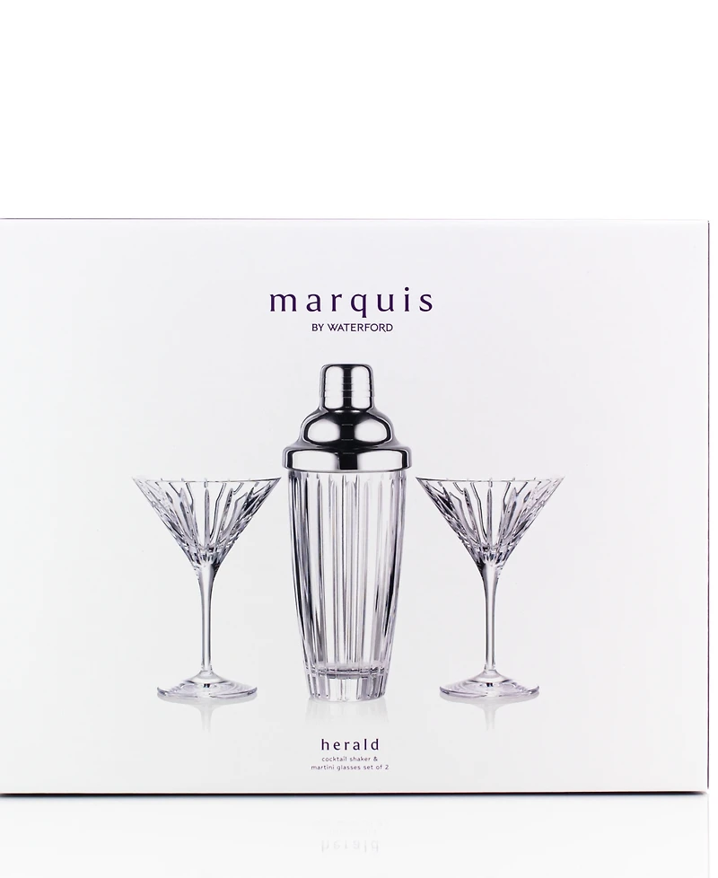 Marquis by Waterford Herald Cocktail Shaker and Martini Glasses, Set of 3