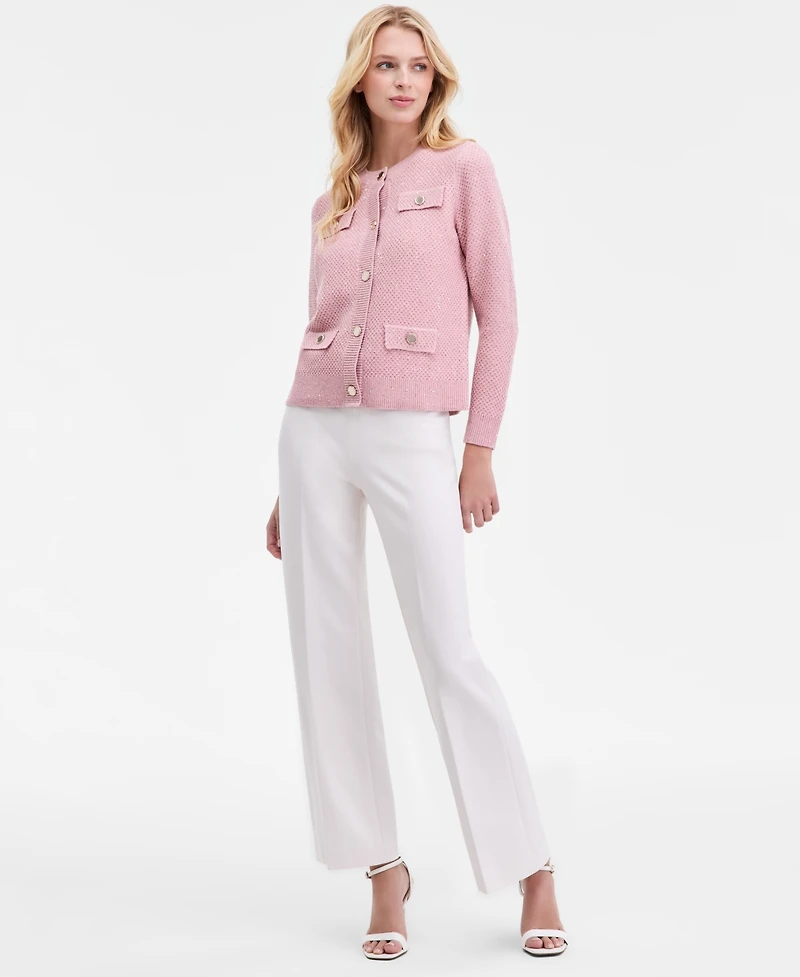 Anne Klein Women's Mid-Rise Wide-Leg Pull-On Pants