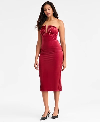 Bar Iii Women's Velvet Hardware Midi Dress, Macy's Exclusive