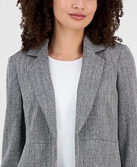 Anne Klein Women's Herringbone Open-Front Blazer