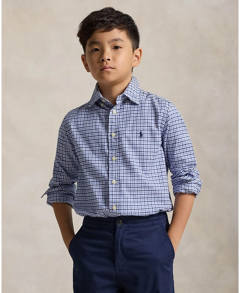 Polo Ralph Lauren Big Boys Gingham Performance Canvas Shirt