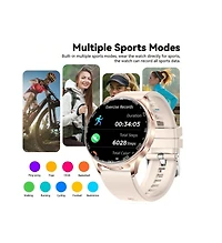 Ruxing Smart Smart Watches For Women With Earbuds (Call Receive/Music Playback) IP67 100+ Sports Modes Health Monitor Message Notification Weather For