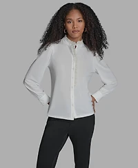Bcbg Long Sleeve Ruffle Blouse