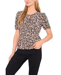 CeCe Women's Short Sleeve Tie Front Top