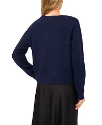 CeCe Women's Bow Detail V-Neck Sweater