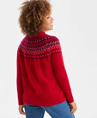 Style & Co Women's Mock-Neck Fair Isle Sweater, Macy's Exclusive