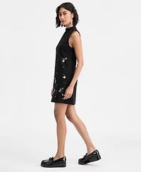 On 34th Women's Paillette Embellished Mock Neck Shift Dress, Macy's Exclusive