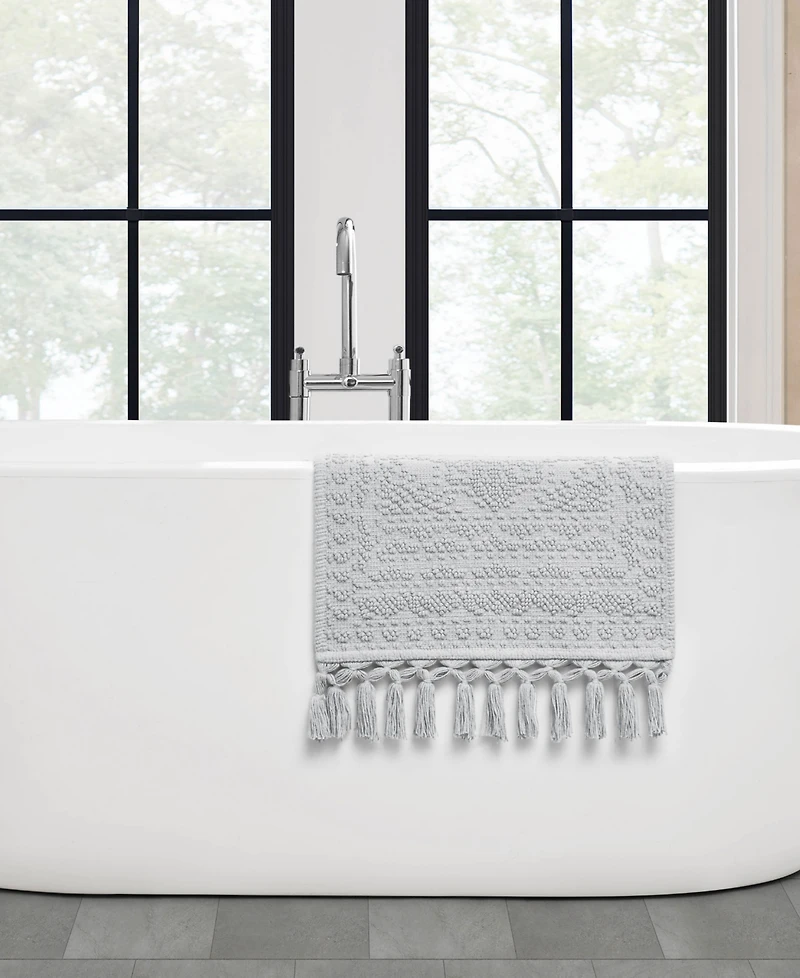 French Connection Nellore Fringe Cotton 17" x 28" Bath Rug