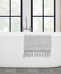 French Connection Nellore Fringe Cotton 17" x 28" Bath Rug