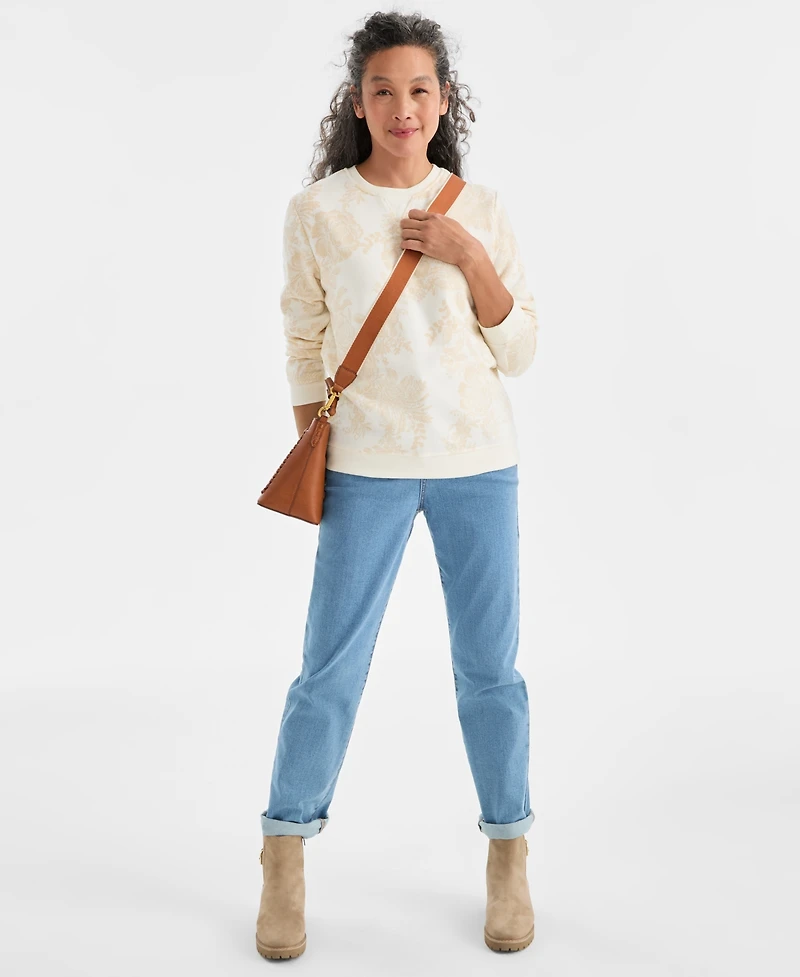 Style & Co Women's Printed Crewneck Sweatshirt, Macy's Exclusive