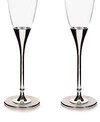 MacKenzie-Childs Celebrate Rosy Toasting Flutes, Set of 2