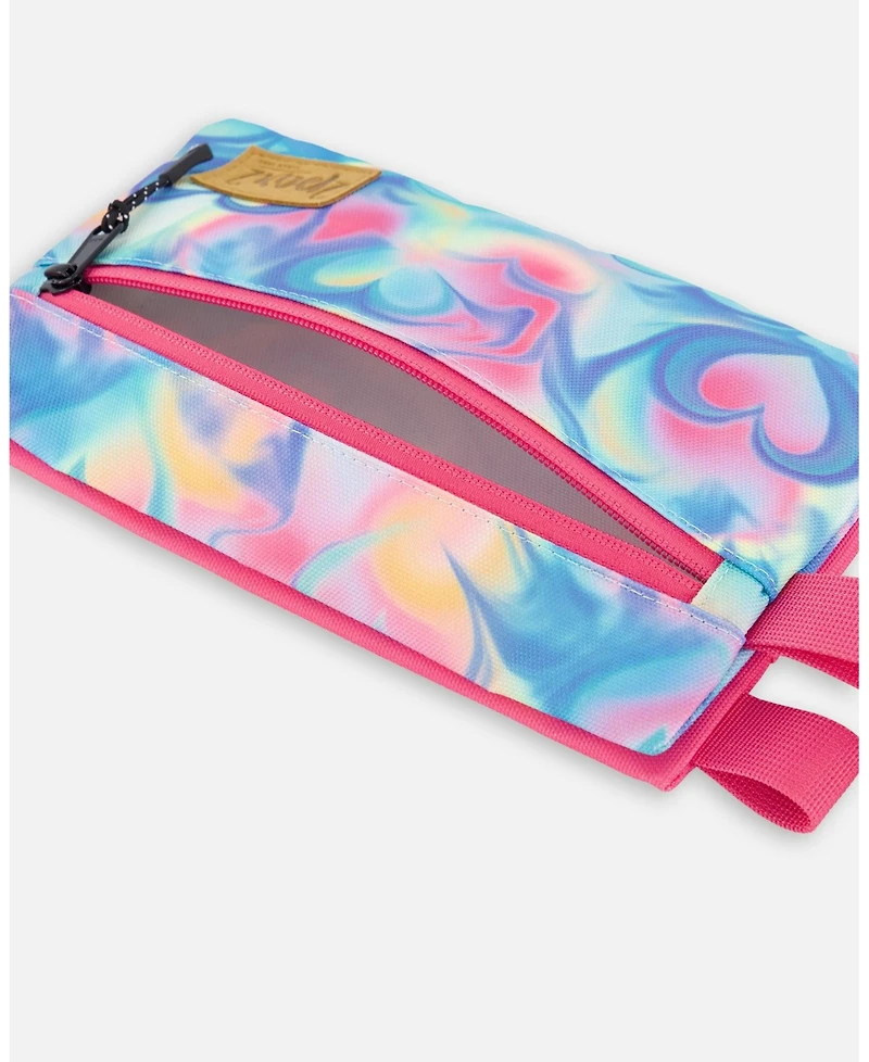 Deux par Deux Girl Double Pencil Case Rainbow Heart Print - Toddler|Child