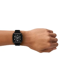Michael Kors Men's Rhys Chronograph Black Silicone Watch, 41mm