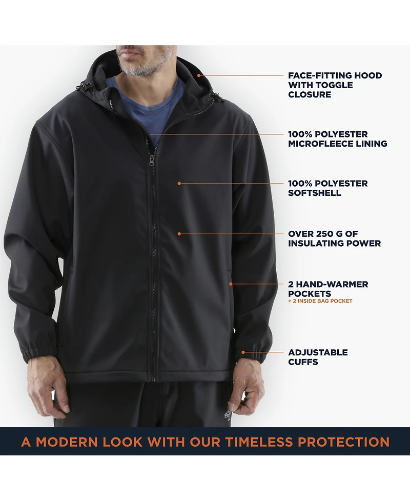 RefrigiWear Big & Tall Lightweight Softshell Jacket with Hood - Water-Repellent & Wind-Tight Workwear