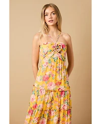 Oasis Women's Rosette Detail Halterneck Midi Dress