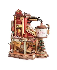 Robotime 3D Puzzles, Wooden Puzzle Magic Factory Model with Exquisite Accessories, Unique Puzzle for Kids Adults, Multicolored, 9.61"10.08"6.42"