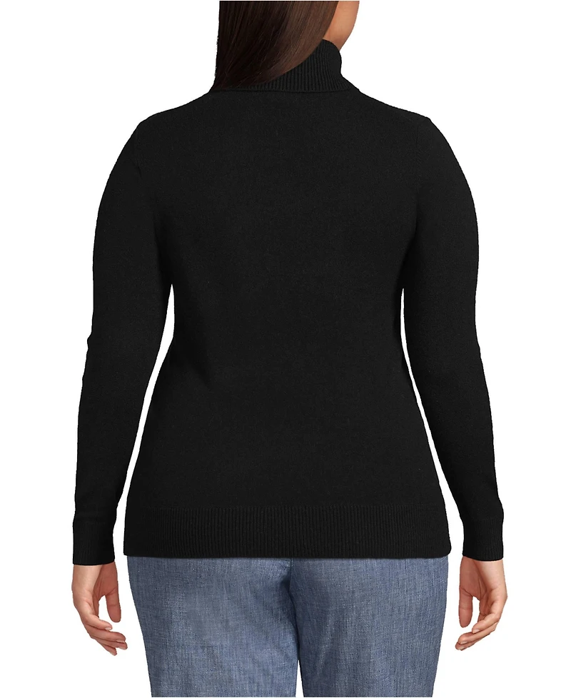 Lands' End Plus Cashmere Turtleneck Sweater