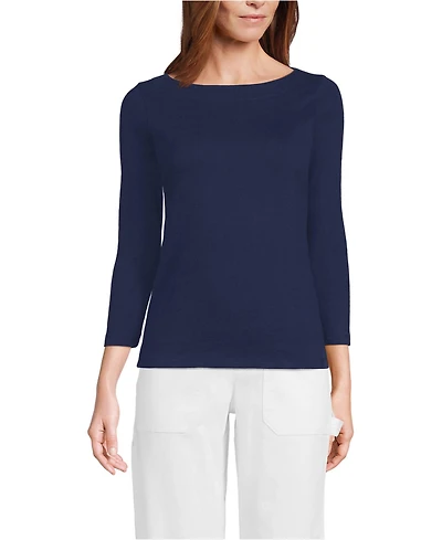 Lands' End Women's Mariner Jersey Boatneck Top