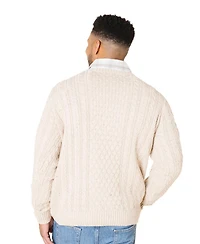 Hope & Henry Men's Organic Cotton Fisherman Sweater
