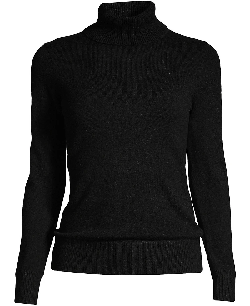Lands' End Women's Tall Cashmere Turtleneck Sweater