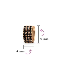 Bling Jewelry Two Tone Black Cubic Zirconia Pave Cz Triple 3 Band Cartilage Ear Cuffs Clip Wrap Earrings Rose Gold Plated .925 Sterling Silver