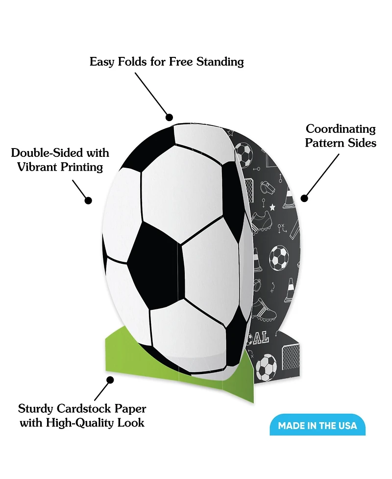 Freestanding 3D Soccer Centerpiece Table Decorations