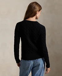 Polo Ralph Lauren Women's Cable-Knit Cotton Crewneck Cardigan Sweater