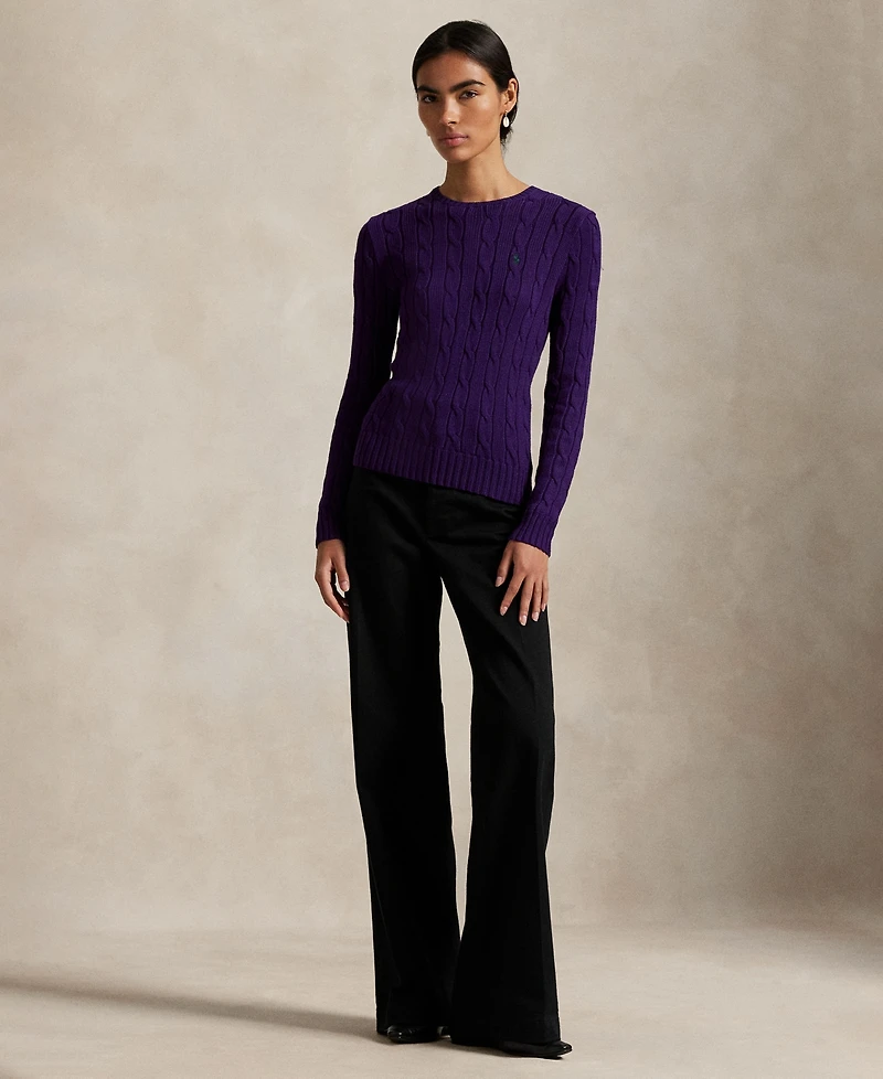 Polo Ralph Lauren Women's Cable-Knit Cotton Crewneck Sweater
