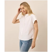 Pact Women's Organic Cotton All Day Poplin Shirred Shirt