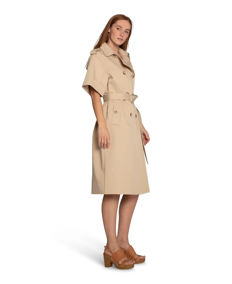 Belle & Bloom Dust Daring Short Sleeve Trench Style Dress