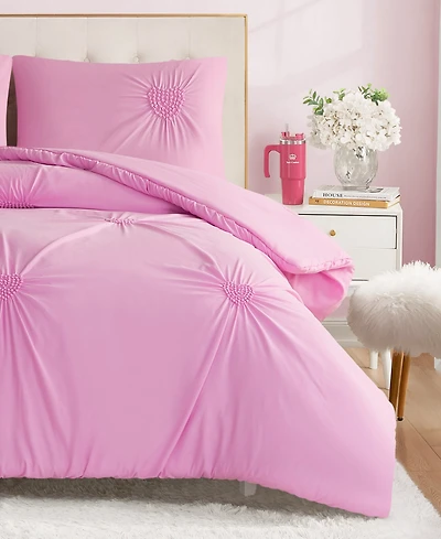Juicy Couture Amora Gathered Heart 3-Pc. Comforter Set, Full/Queen